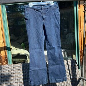 Elie Tahiri Size 31 Dark Wash Folded Bottom Bootcut Jeans